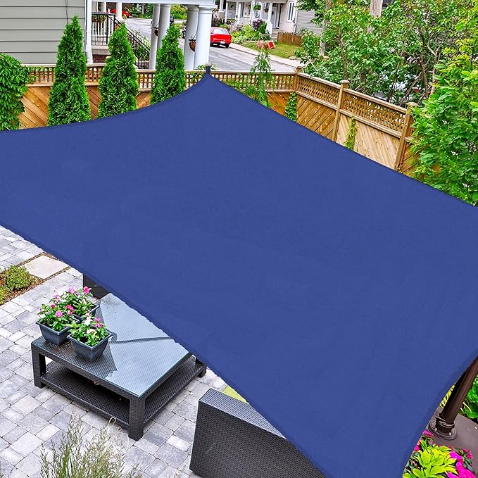 AsterOutdoor Sun Shade Sail Rectangle 8' x 12' UV Block Canopy by AsterOutdoor