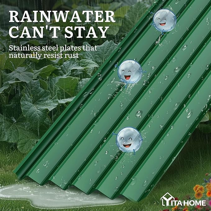 YITAHOME 8x4x1.5 ft Galvanized Raised Garden Bed Kit, Large Metal Planter Box - Image 4