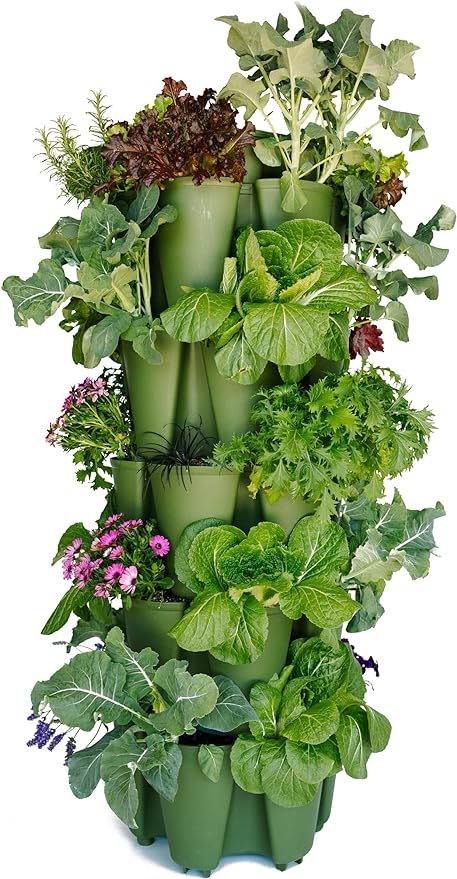 Greenstalk Patented Large 5 Tier Vertical Garden Planter by GreenStalkVerticalGardens
