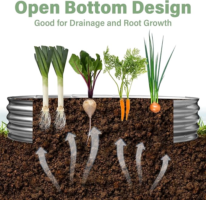 TATAANTY Raised Garden Bed for Outdoor: 4x2x1ft Durable Metal Vegetable Plant - Image 5