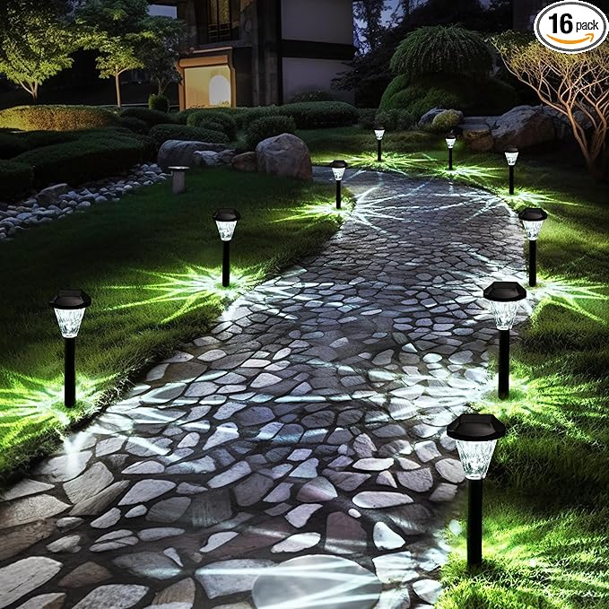 GIGALUMI 16 Pack Solar Lights Outdoor Waterproof, Outdoor Solar Lights by GIGALUMI