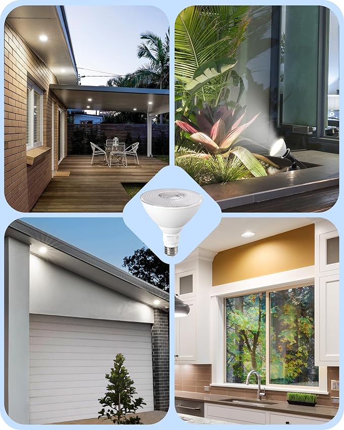 EDISHINE Flood Lights Outdoor, Dimmable PAR38 LED Outdoor Flood Light Bulbs - Image 6