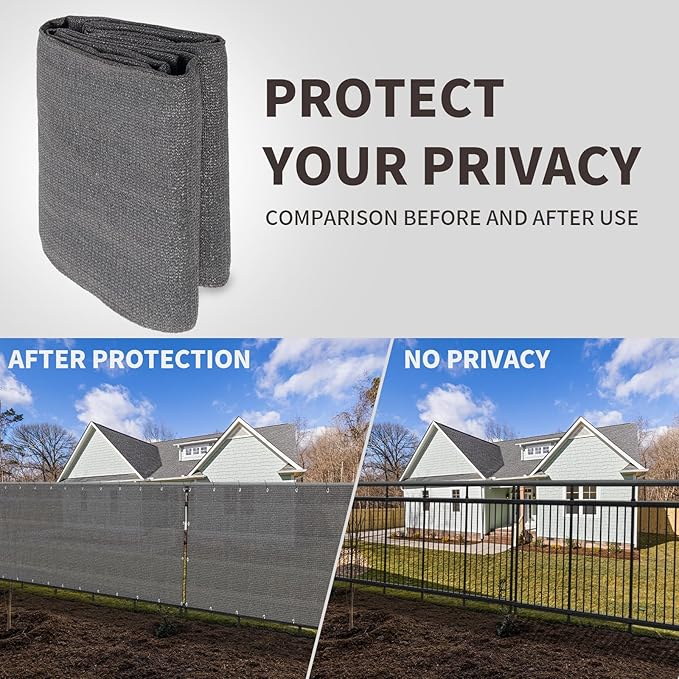 LOVE STORY Custom Size 3'x19' Dark Grey Balcony Privacy Screen, UV Block - Image 5