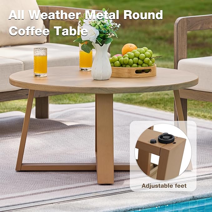 Outdoor Patio Furniture Set, 5 Pieces Modern Metal Patio Conversation Set - Image 7