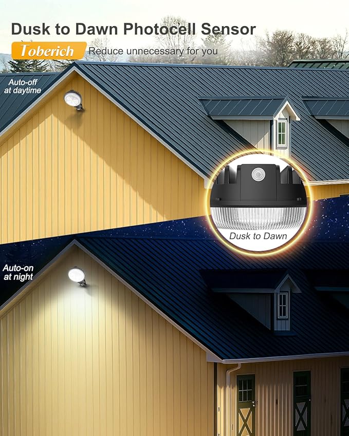 LED Barn Light 2 Packs, 150W 20000LM Yard Area Lights Dusk to Dawn Outdoor - Image 3