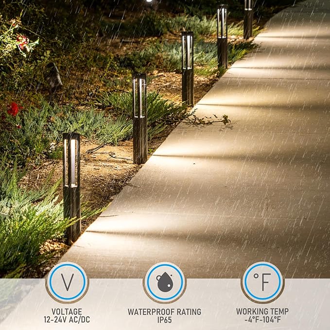 LEONLITE 5CCT 10-Pack Low Voltage Landscape Pathway Lights, Update - Image 4