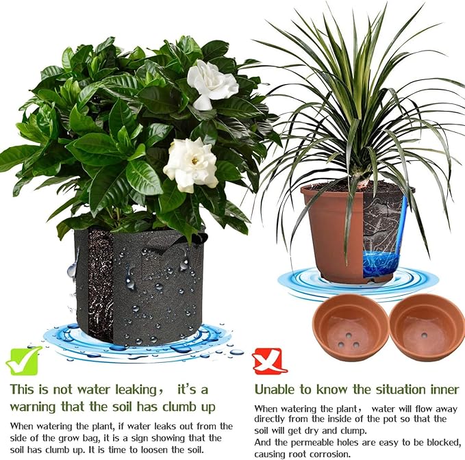 5 Pack 1 Gallon Grow Bags with Handles Garden Vegetable Flower Grow Bags - Image 4