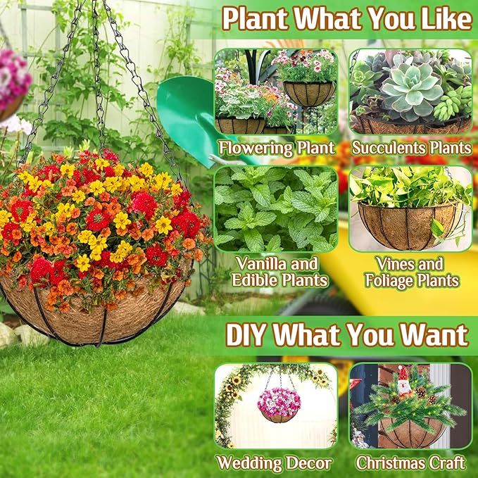 ZeeDix 3 Pack 14 Inch Hanging Baskets - Image 4