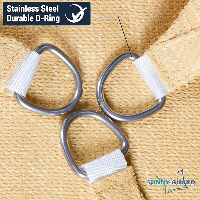 SUNNY GUARD Custom Size 11'x18'x18' Triangle Sand UV Block Sunshade - Image 6