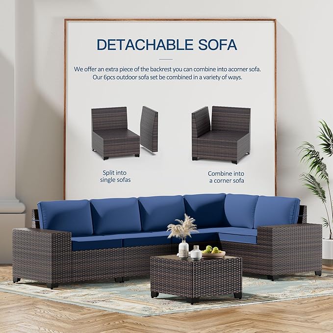 Kullavik 7 Pieces Outdoor Patio Furniture Set - Image 4