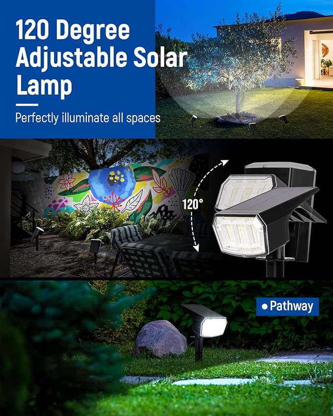 Solar Lights Outdoor Waterproof IP65, 63 LED 3 Lighting Modes Solar Powered - Image 5