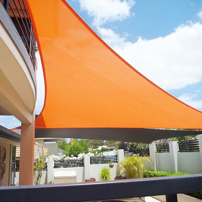 E&K Sunrise 25' x 25' x 25' Sun Shade Sail Triangle Canopy Shade Cover UV Block - Image 8
