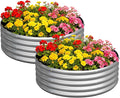 zizin 2 Pcs Round 4x4x1ft Raised Garden Bed Kit Metal Planter Box by zizin