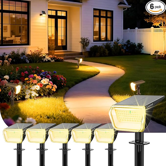 Linkind Solar Spot Lights Outdoor Waterproof IP67, 60 LED Solar Flood Lights by Linkind