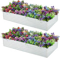 2 Pack 8x4x1FT Galvanized Raised Garden Bed Kit, Outdoor Metal Planter Box by Meberam