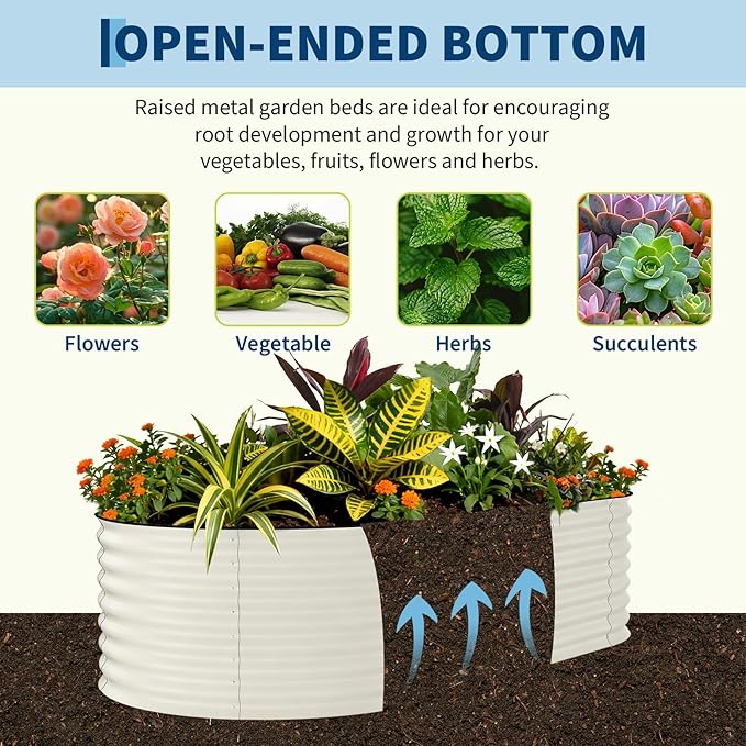 Garvee 4 Pack Galvanized Raised Garden Bed, Rust-Resistant Raised Garden Beds - Image 6