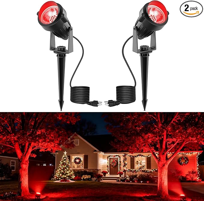 L LOHAS LED Red Spotlight Outdoor, Tree Spot Lights by LLOHASLED