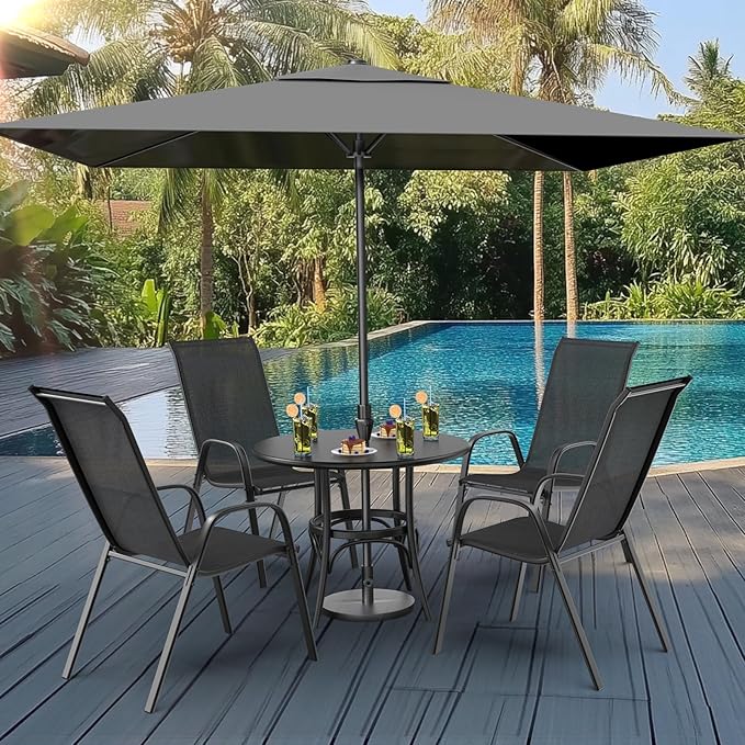 VINGLI Patio Chairs Set of 6 – Stackable Outdoor Dining Chairs - Image 2