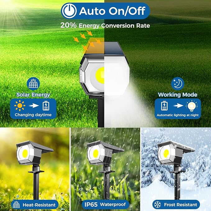 Peasur 4 Pack Solar Spot Lights - Image 2