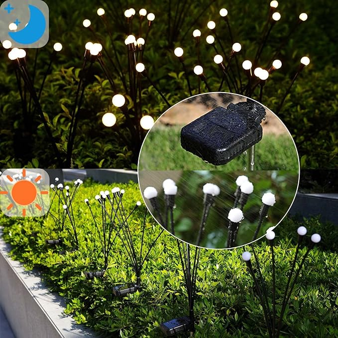 Solar Lights Outdoor Garden – 6 Pack 36 LEDs Solar Firefly Lights, Swaying - Image 4