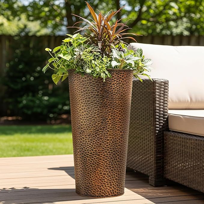 Worth 2 Pack 25" Tall Narrow Metal Planter - Image 7