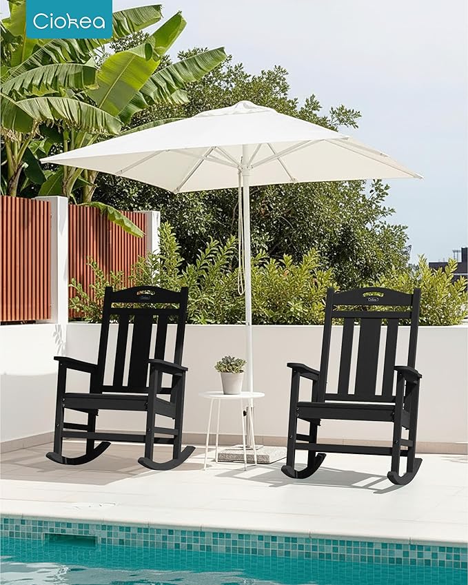 Ciokea Oversized Outdoor Rocking Chair, 380lbs Heavy-Duty Large Patio Rocker - Image 2