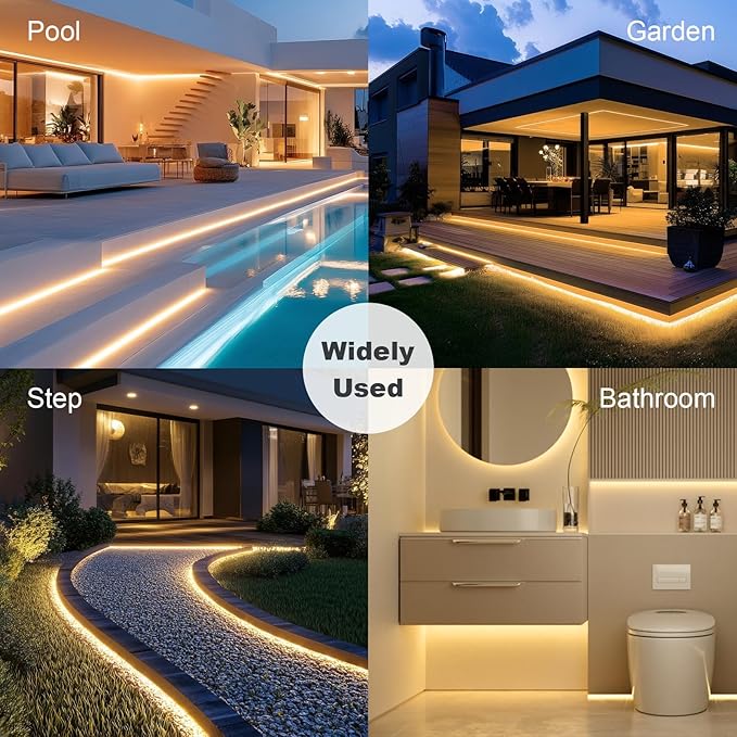 100ft COB Outdoor LED Strip IP67 Waterproof, 3000K Warm Whit DC24V Flexible LED - Image 6