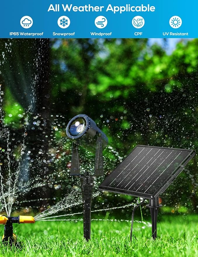 ZYAN Solar Landscape Spotlights Outdoor, Auto On/Off & IP65 Waterproof - Image 7