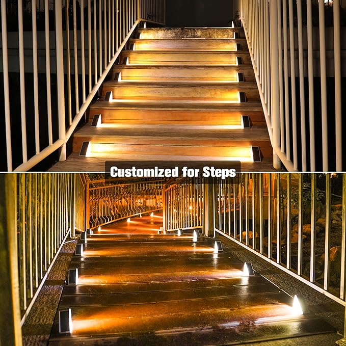 VOLISUN Solar Stair Lights 16 Pack, Solar Step Lights Outdoor Waterproof IP67 - Image 3