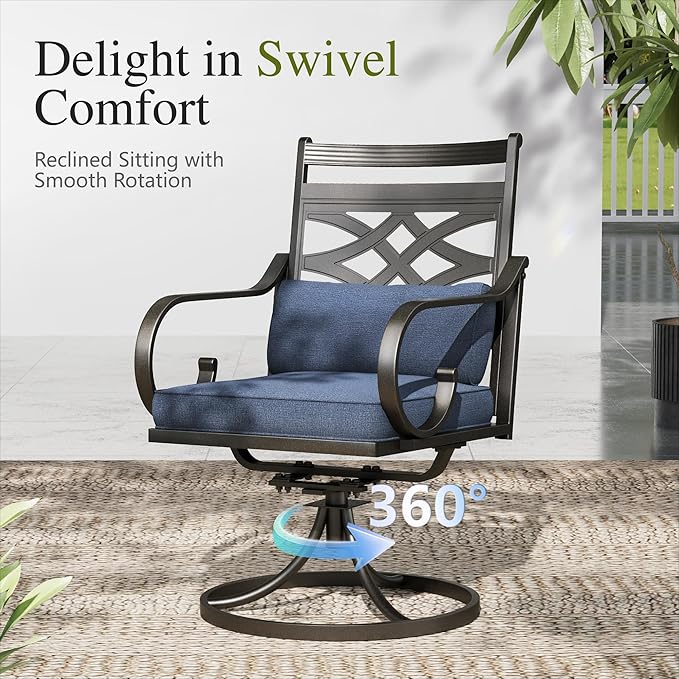 Sophia and William Swivel Patio Dining Set - Image 3