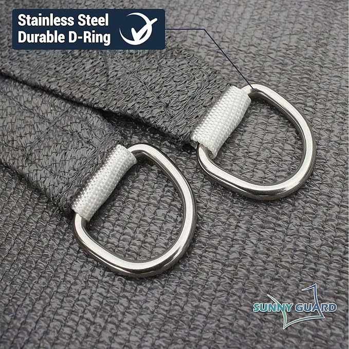 SUNNY GUARD Custom Size 6'x18' Rectangle Dark Grey UV Block Sunshade - Image 6