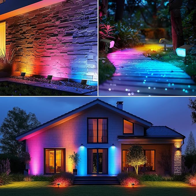 Consciot Solar Spot Lights Outdoor, Christmas Color Changing Lights Waterproof - Image 9