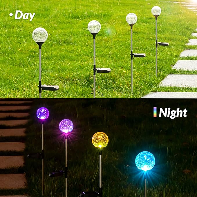 SOLPEX Solar Garden Lights 6 Pack, Solar Lights Outdoor Decorative, Solar Globe - Image 3