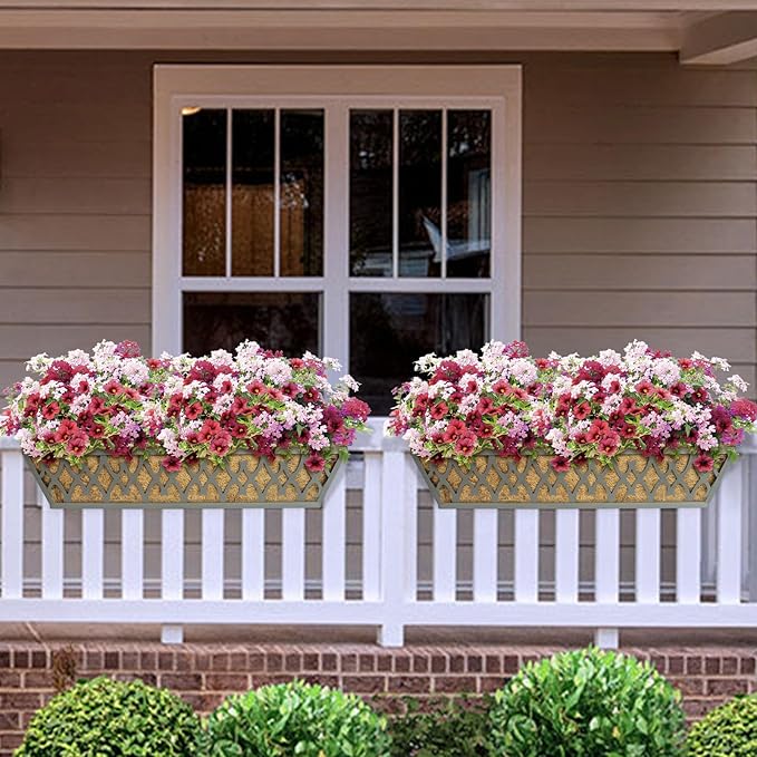 4 Pack 24 Inch Window Boxes Planters Railing Planter Box - Image 2