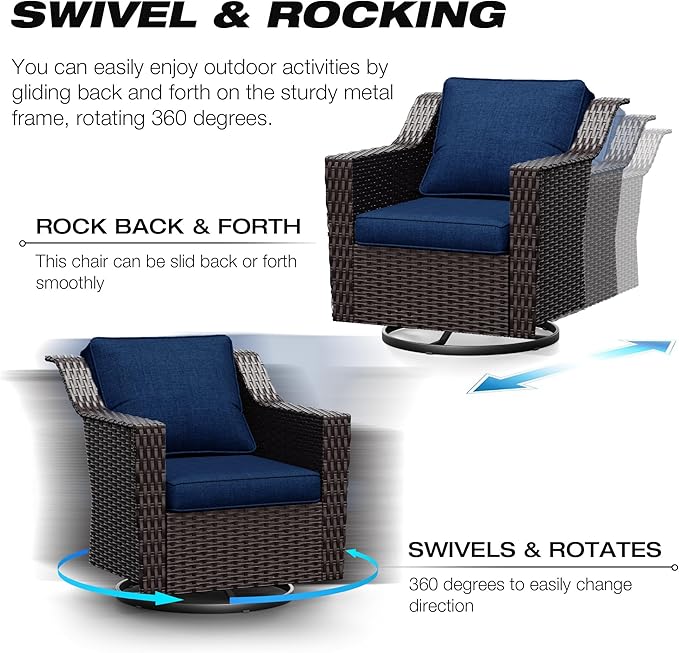 Joyside Wicker Patio Furniture Sets, 7 Pieces Upgraded Large Size Outdoor - Image 3