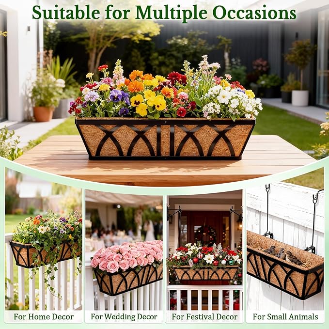 Halatool 2 Pack 24 Inch Window Box Liners, Pre-Formed Coco Fiber Replacement - Image 9