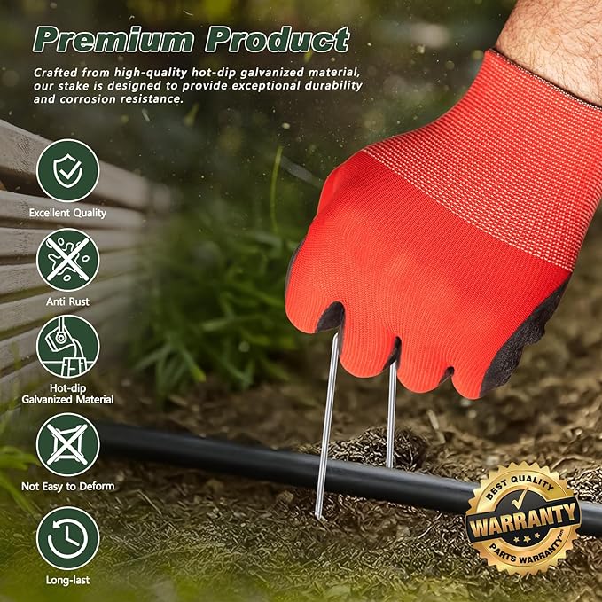 FEED GARDEN 6 Inch 1000 Pack Galvanized Landscape Staples 11 Gauge Anti-Rust - Image 4