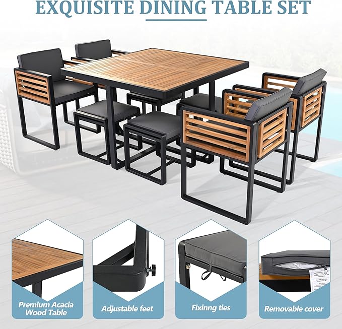 Merax 18 Pieces Outdoor Dining Set - Image 3