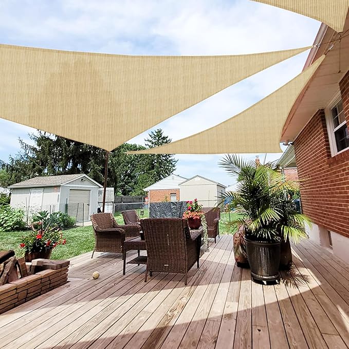 Patio Paradise 21' x 21' x 21' Sun Shade Sail Triangle Canopy Shade Cloth by Patio