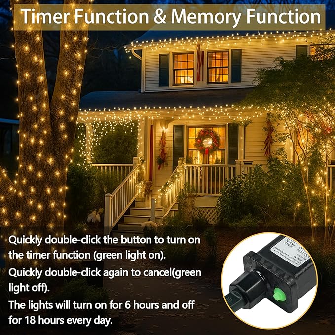 Super-Long 180FT 500 LED Christmas String Lights Indoor Outdoor, 13 Modes Warm - Image 5