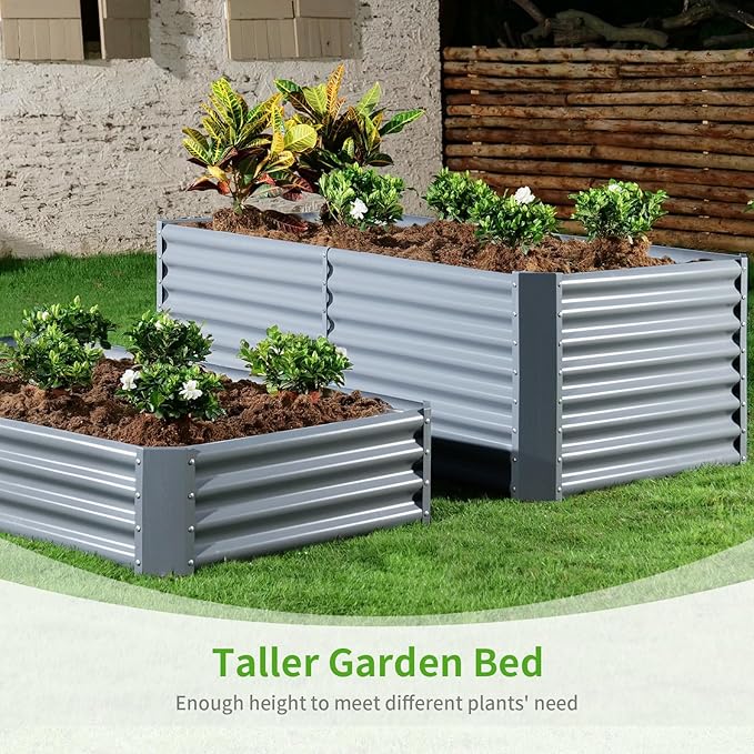 Land Guard 8×4×2ft Galvanized Raised Garden Bed, Planter Boxes Outdoor - Image 7