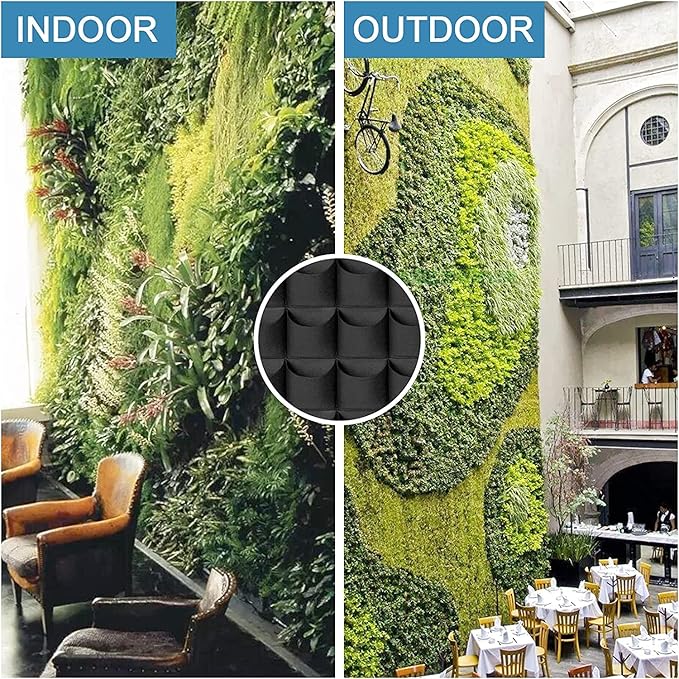 90 Pockets Hanging Planter Bags, Hanging Vertical Wall Mounted Plant Planting - Image 7