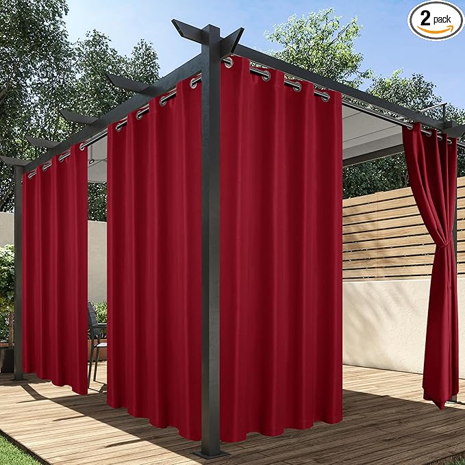 HolidayIdeas Red Outdoor Curtains by HolidayIdeas