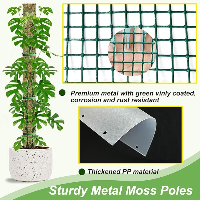 60" Metal Moss Pole, D Shape Sphagnum Moss Pole, Moss Poles - Image 3