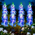 Solar Garden Lights, Solar Blue Delphinium Flowers Lights 8 Pack 160 LEDs by MRHEPHAESTUS