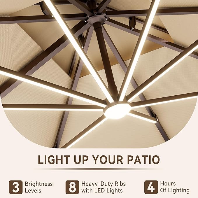 10 X 13 FT Cantilever Outdoor Patio Umbrella - Image 2