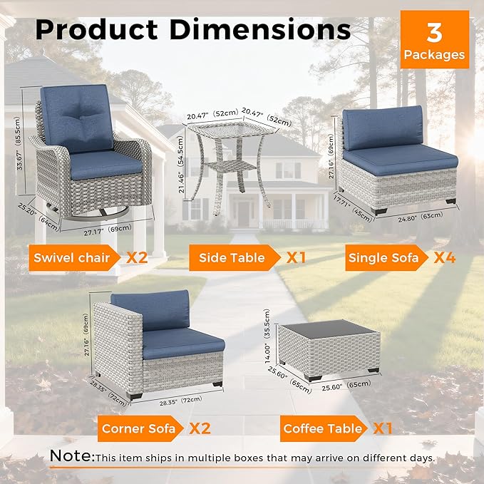 8-Seat Modern Patio Furniture Set - Image 3