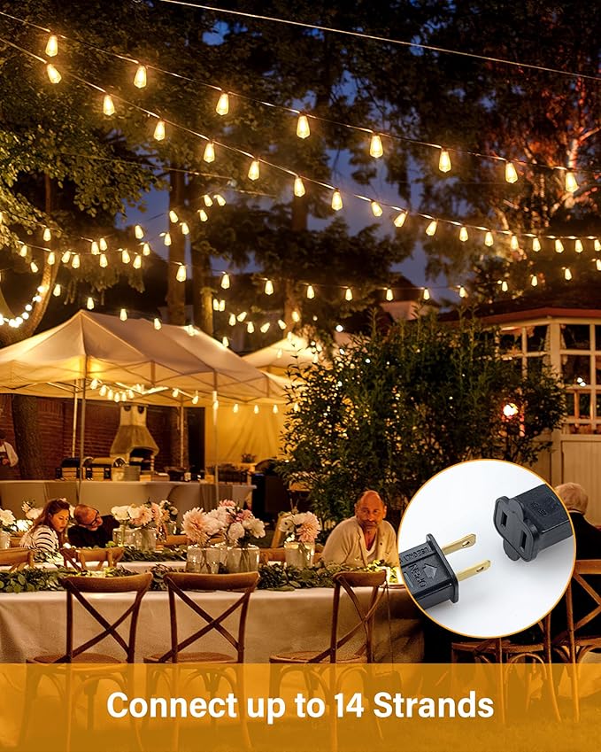 Doukegde 100FT LED Outdoor String Lights, 2700K LED Patio Lights Outdoor - Image 5
