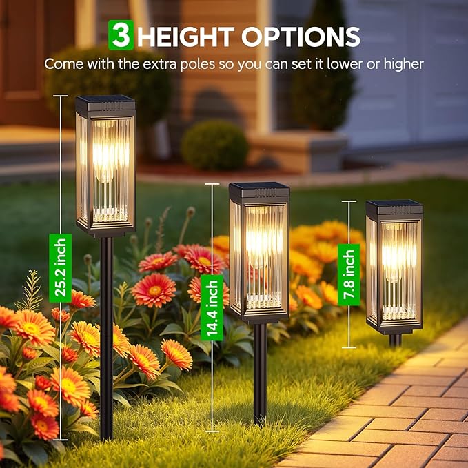 Solar Pathway Lights Outdoor, 6 Pack Upgraded Solar Lights Outdoor Waterproof - Image 5