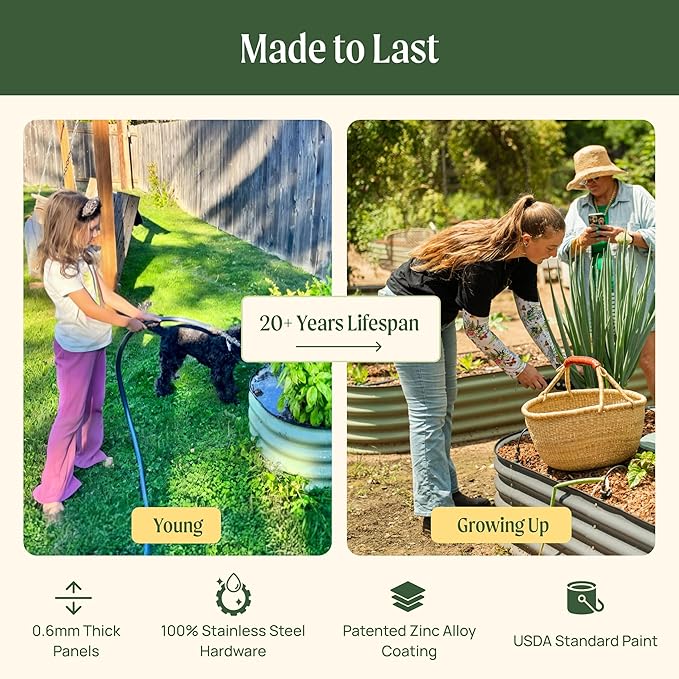 32" Extra Tall Raised Garden Bed Kits, 2.5 x 9.5 x 2.7ft Deep Root 10 in 1 - Image 6